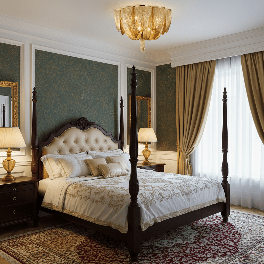 Silver Chain Tassel Ceiling Light