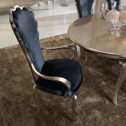 Italian Navy Blue Velvet Dining Chair