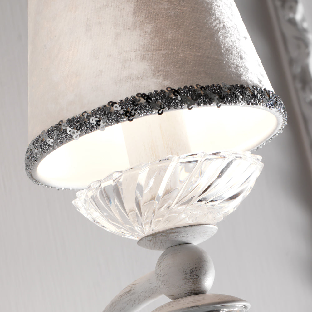 Silver Leaf Chandelier Style Wall Lamp