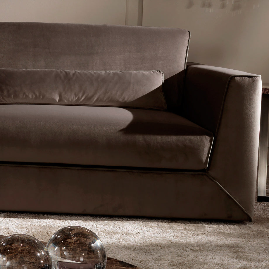 Exclusive Modern Italian Chocolate Brown Velvet Sofa