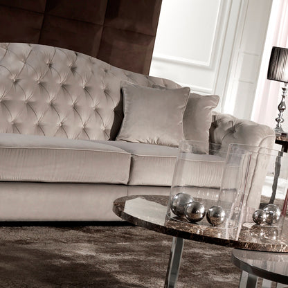 Classic Italian Button Upholstered Luxury Velvet Sofa