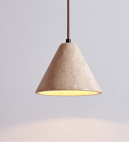 Solis Cone Travertine Pendant Lamp