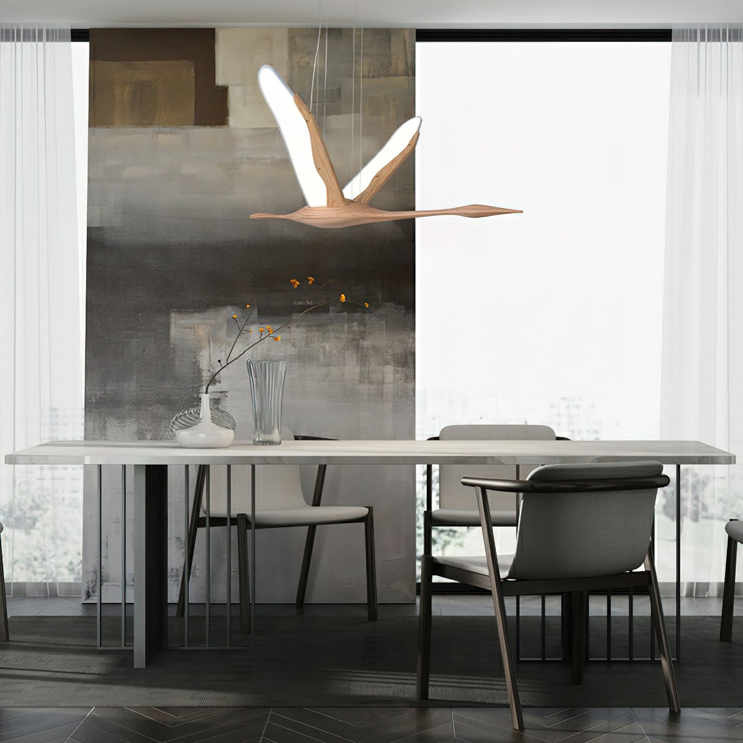 Solitude Crane Droplight Pendant Lamp