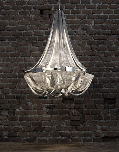 Tassel Aluminum Chain Crown Chandelier