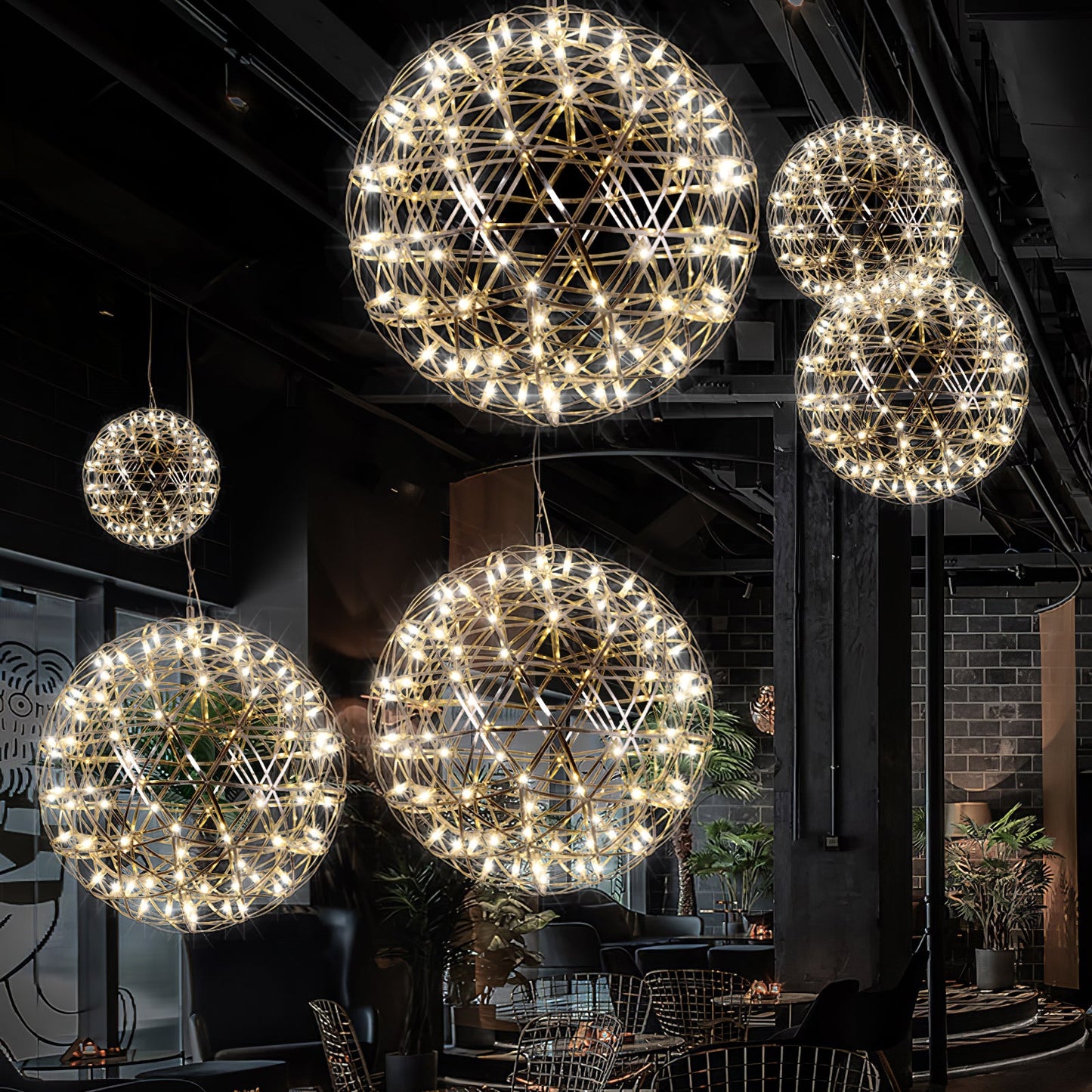 Silver Spark Ball Houselight Pendant Light