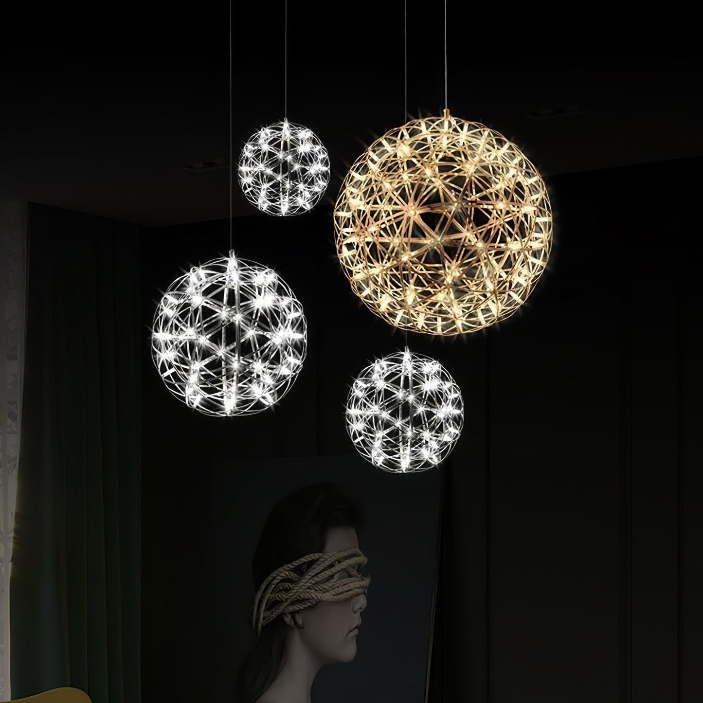 Silver Spark Ball Houselight Pendant Light