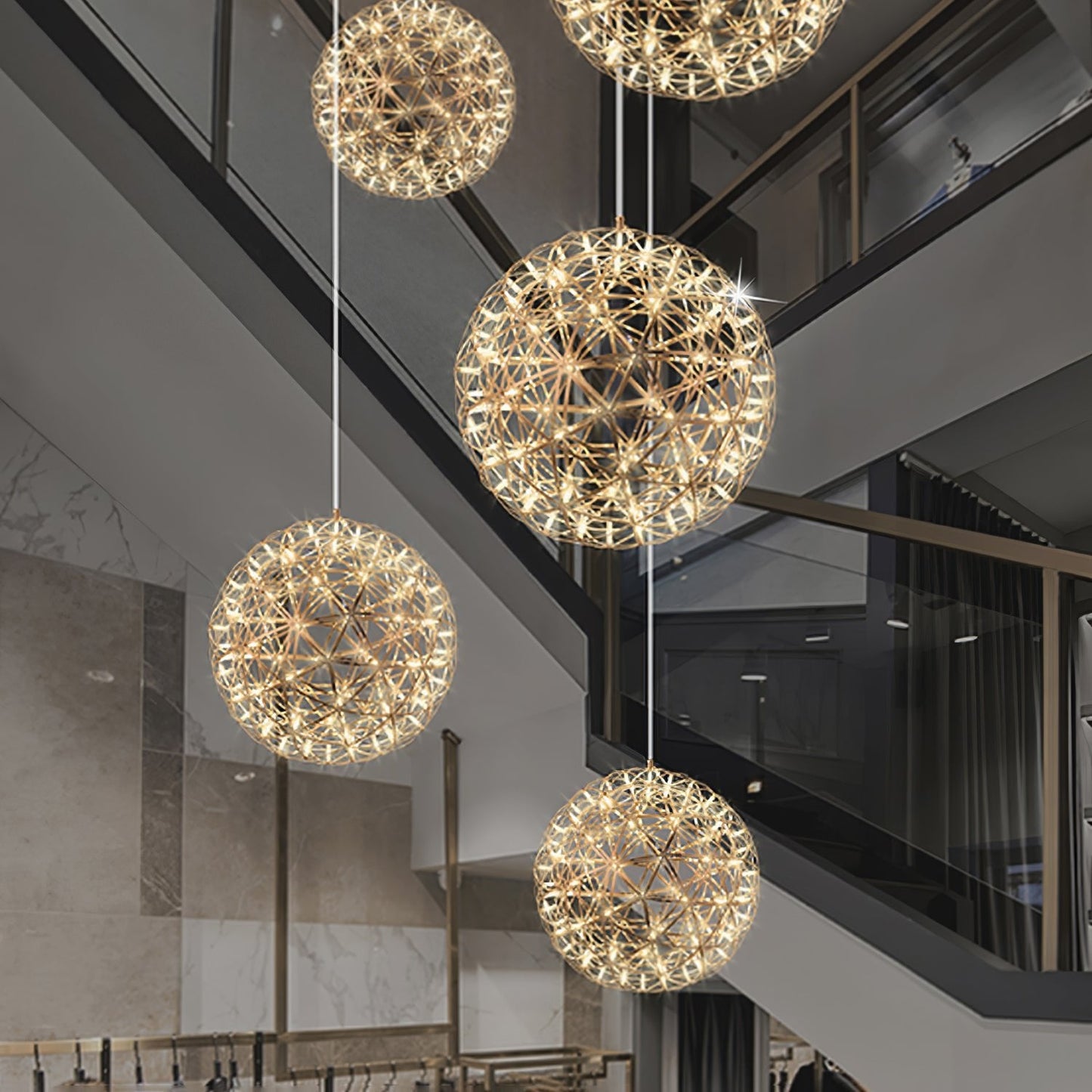 Gold Spark Ball Drop light Pendant Light