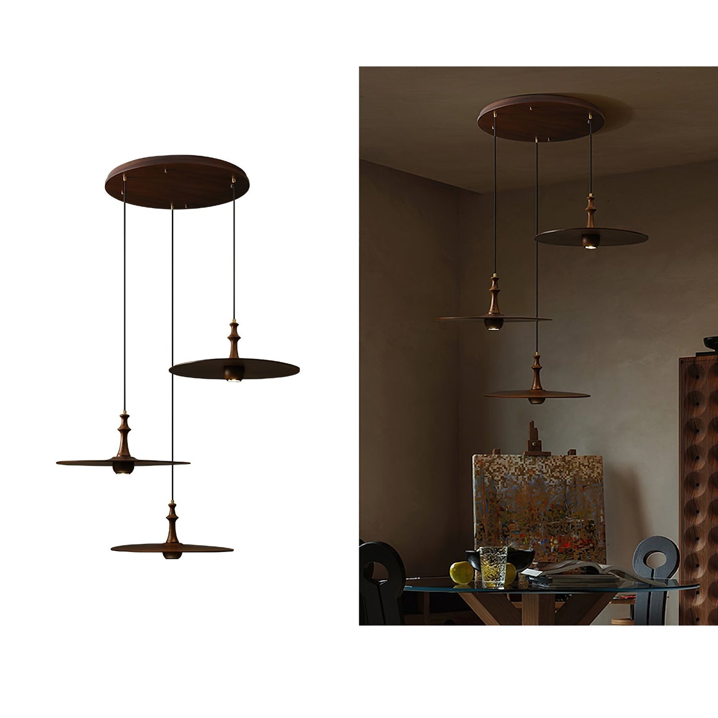 Spindle Disc Drop light Pendant Lamp