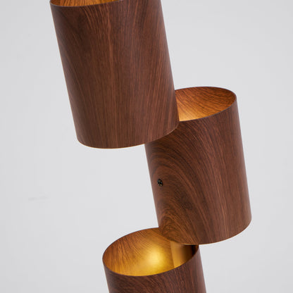 Stacked Wood Tower Floor Lamp