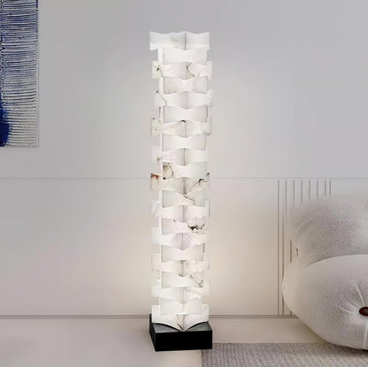 Stacked Alabaster Squares Accent Lamp Floor Lamp