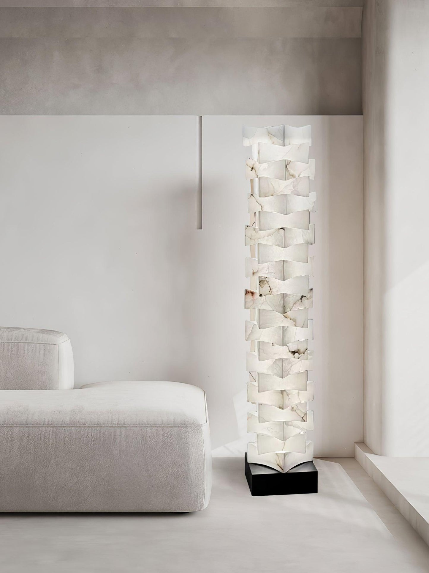 Stacked Alabaster Squares Accent Lamp Floor Lamp