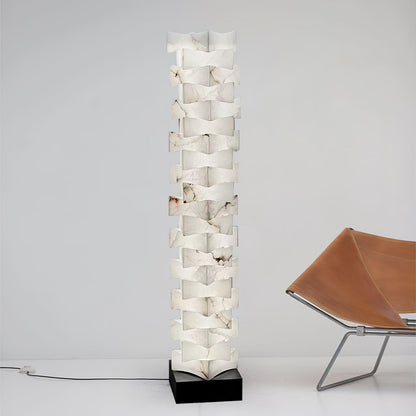 Stacked Alabaster Squares Accent Lamp Floor Lamp