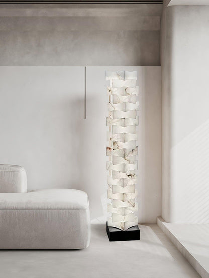 Stacked Alabaster Squares Accent Lamp Floor Lamp