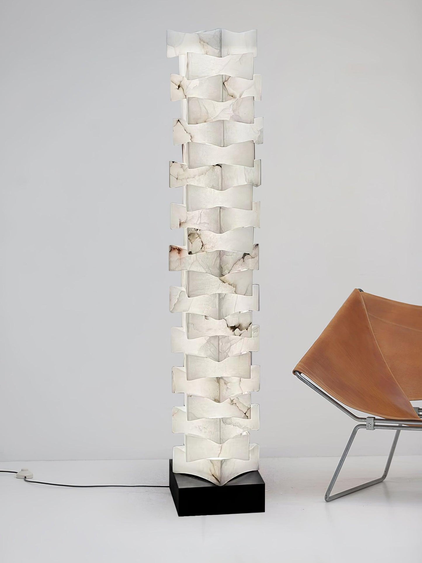 Stacked Alabaster Squares Accent Lamp Floor Lamp