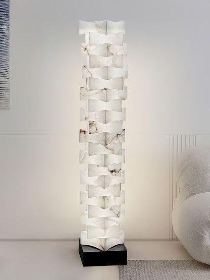 Stacked Alabaster Squares Accent Lamp Floor Lamp