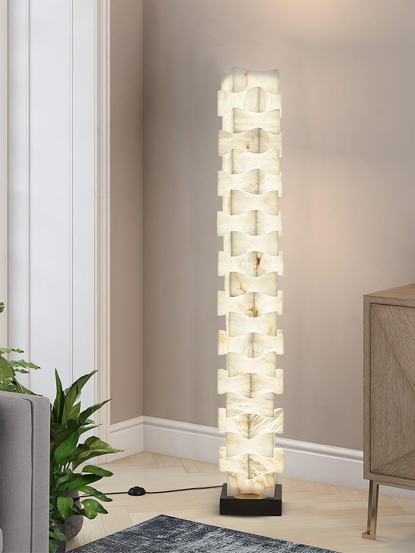 Stacked Alabaster Squares Accent Lamp Floor Lamp