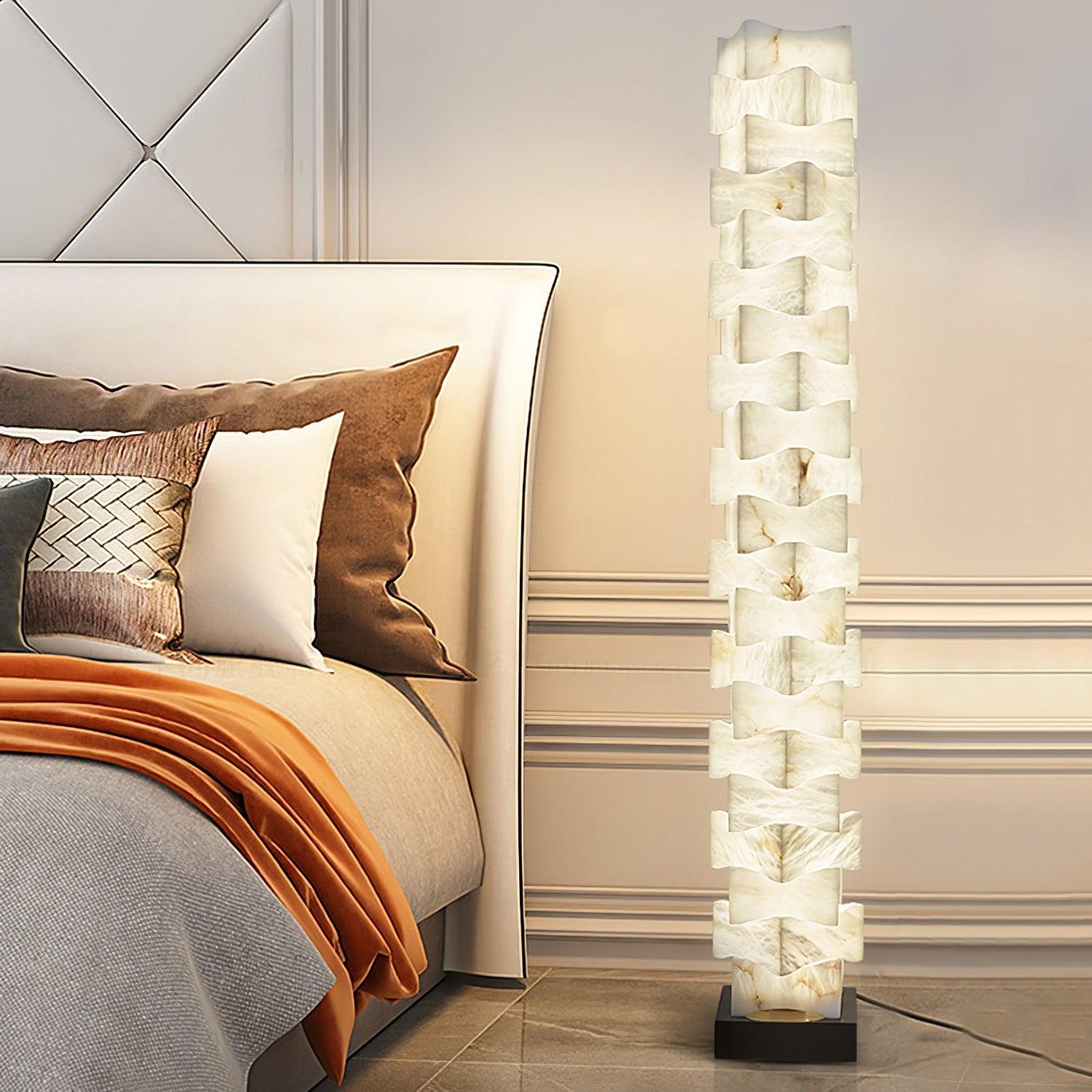 Stacked Alabaster Squares Accent Lamp Floor Lamp