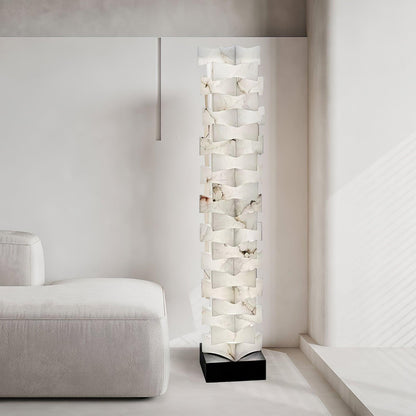 Stacked Alabaster Squares Accent Lamp Floor Lamp