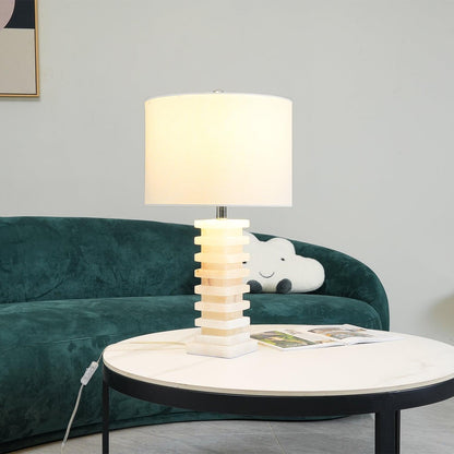 Stacked Alabaster Bedside lamp Table Lamp