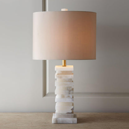 Stacked Alabaster Bedside lamp Table Lamp