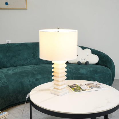 Stacked Alabaster Bedside lamp Table Lamp