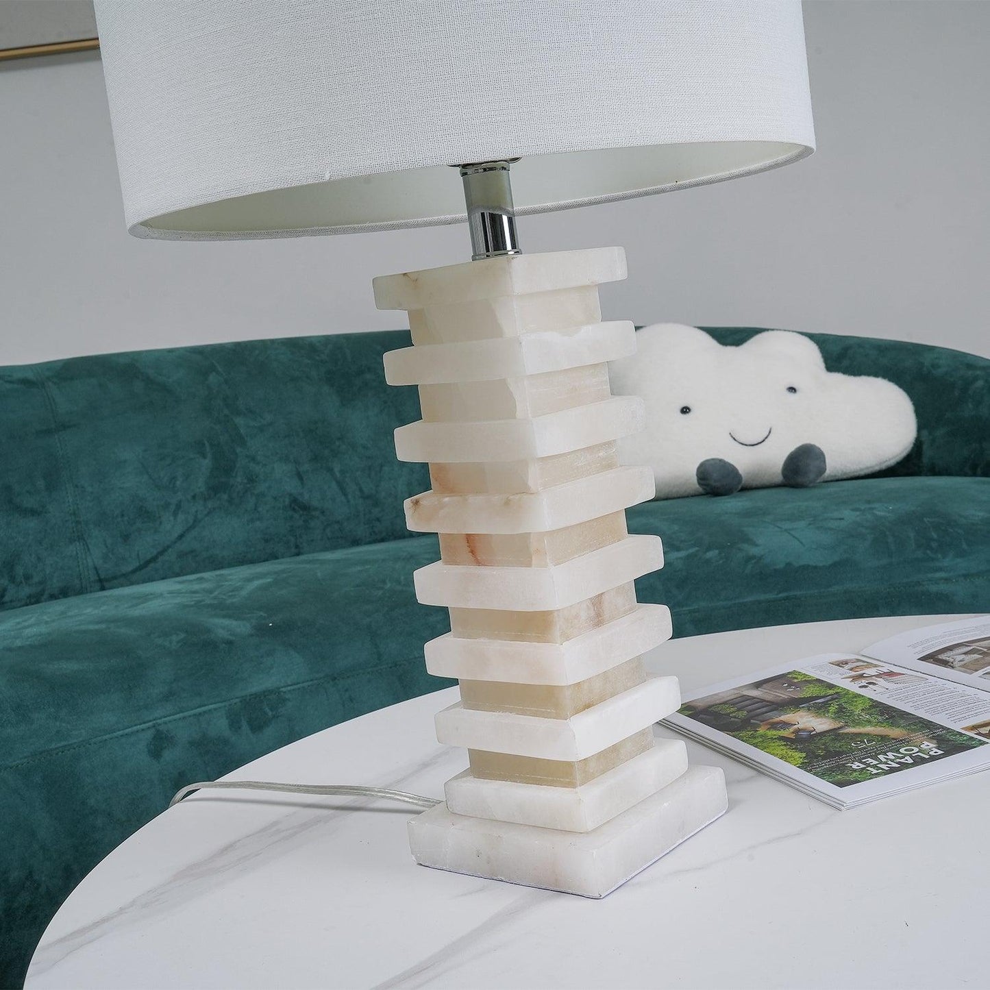 Stacked Alabaster Bedside lamp Table Lamp