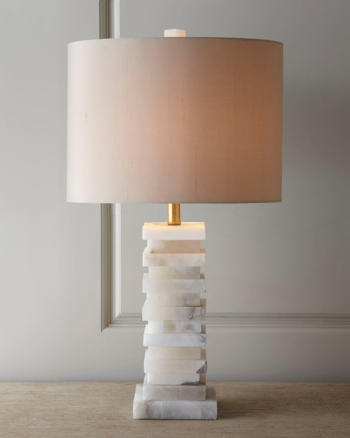 Stacked Alabaster Bedside lamp Table Lamp