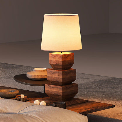 Stacked Wooden Accent lamp Table Lamp