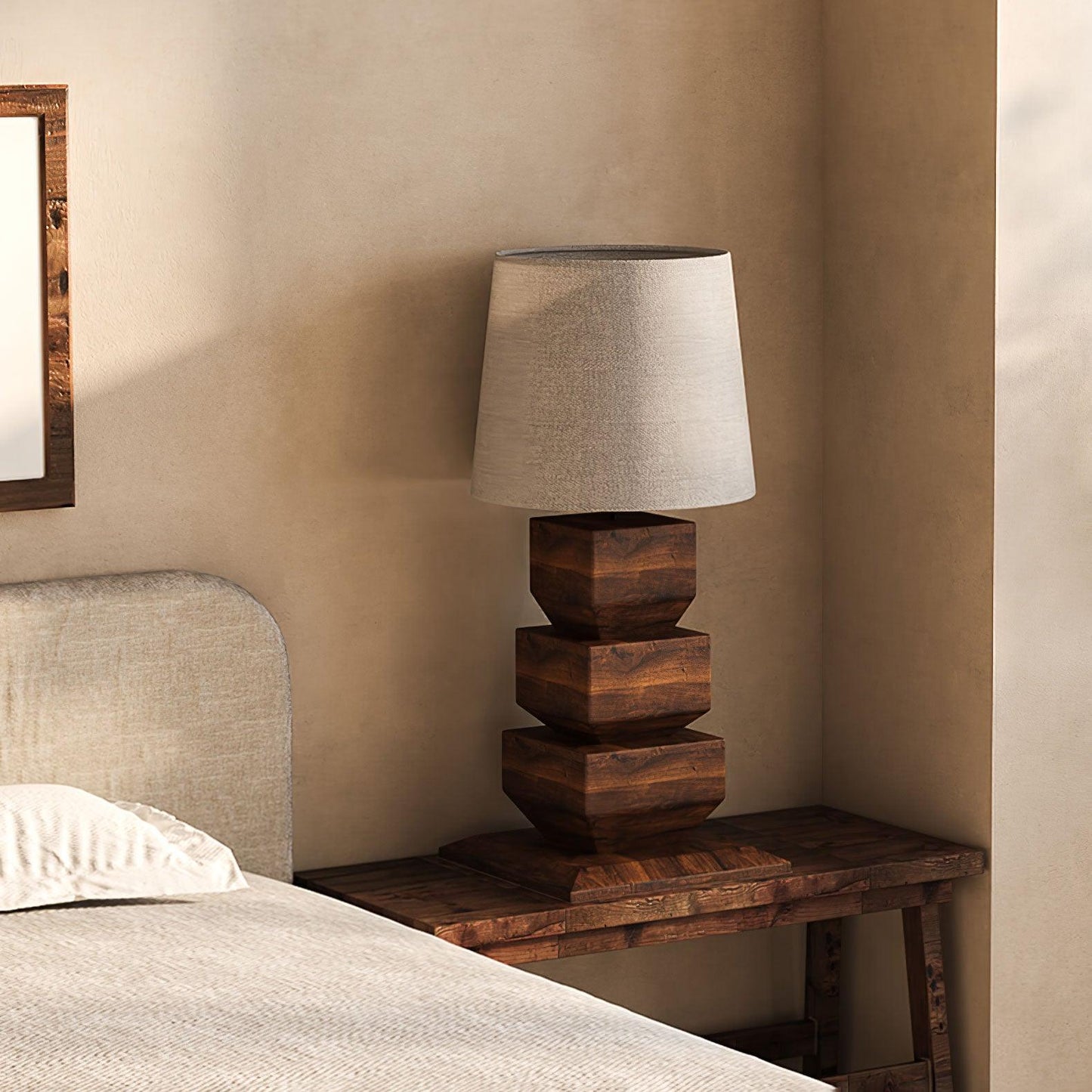 Stacked Wooden Accent lamp Table Lamp