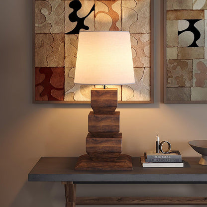 Stacked Wooden Accent lamp Table Lamp