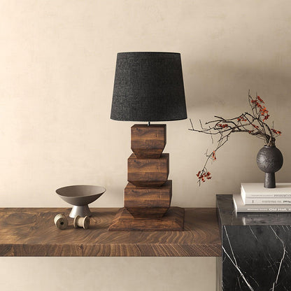 Stacked Wooden Accent lamp Table Lamp