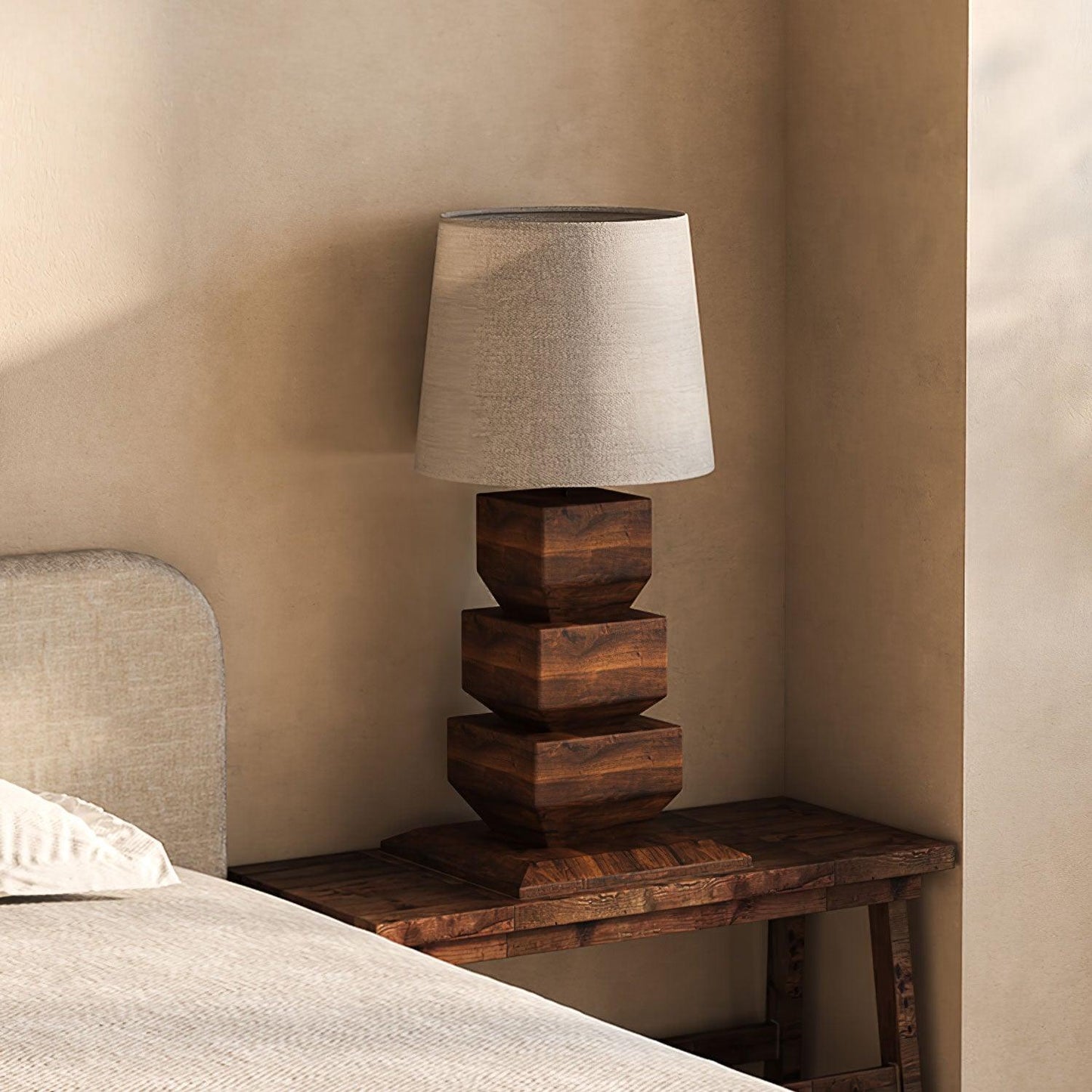 Stacked Wooden Accent lamp Table Lamp