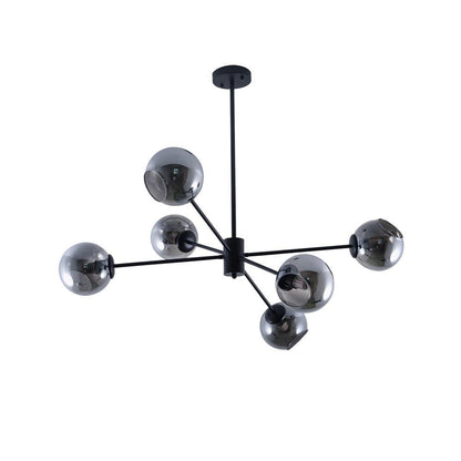 Staggered Glass 6 Light Crown Chandelier