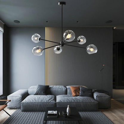 Staggered Glass 6 Light Crown Chandelier