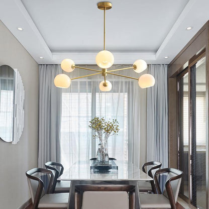 Staggered Glass 6 Light Crown Chandelier