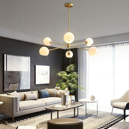 Staggered Glass 6 Light Crown Chandelier