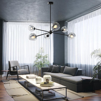 Staggered Glass 6 Light Crown Chandelier