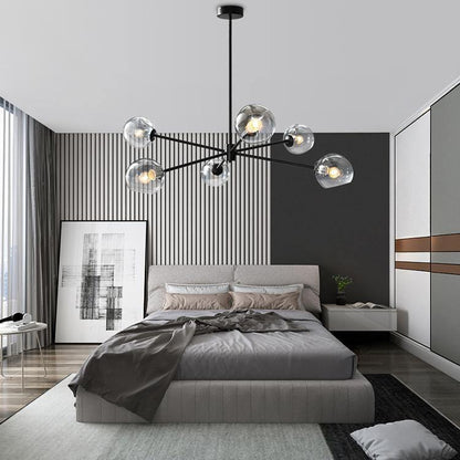 Staggered Glass 6 Light Crown Chandelier