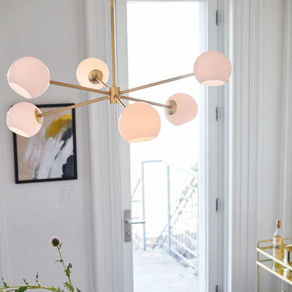 Staggered Glass 6 Light Crown Chandelier