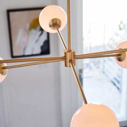 Staggered Glass 6 Light Crown Chandelier