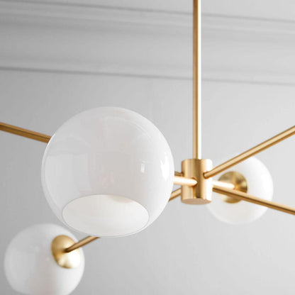 Staggered Glass 6 Light Crown Chandelier