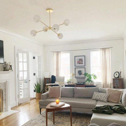 Staggered Glass 6 Light Crown Chandelier