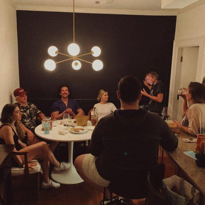 Staggered Glass 6 Light Crown Chandelier