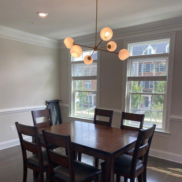 Staggered Glass 6 Light Crown Chandelier