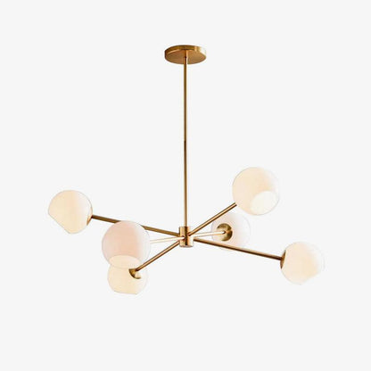 Staggered Glass 6 Light Crown Chandelier