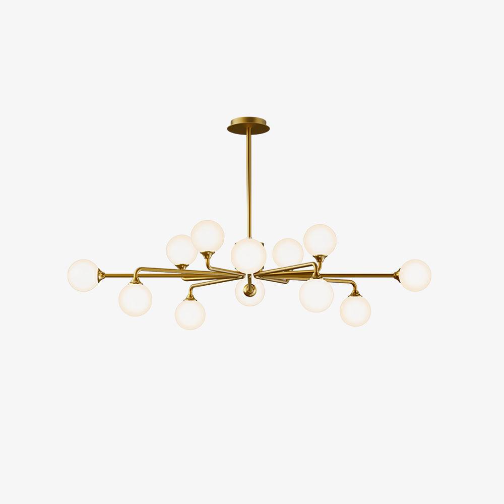 Staggered Glass Globes Candelabrum Chandelier