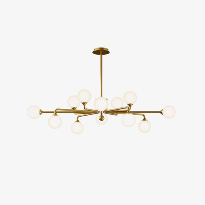 Staggered Glass Globes Candelabrum Chandelier