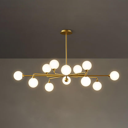 Staggered Glass Globes Candelabrum Chandelier