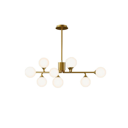 Staggered Glass Globes Candelabrum Chandelier