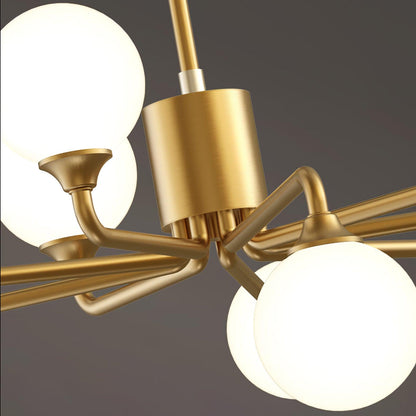 Staggered Glass Globes Candelabrum Chandelier